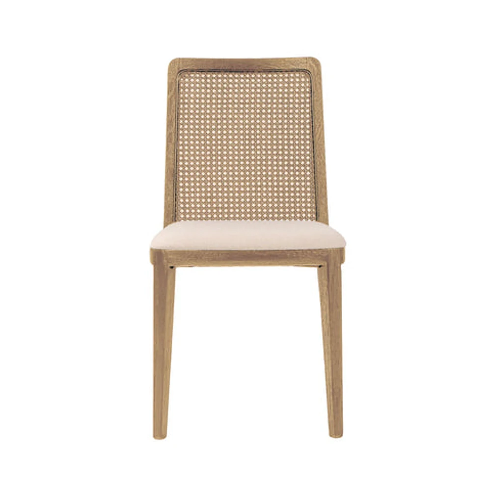 Cane Dining Chair - Oyster Linen
