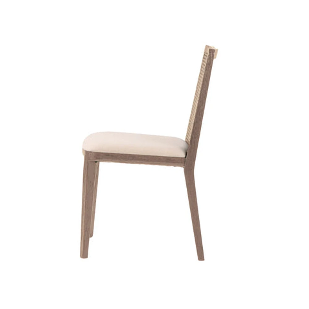 Cane Dining Chair - Oyster Linen