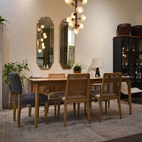 Cane Dining Chair - Oyster Linen