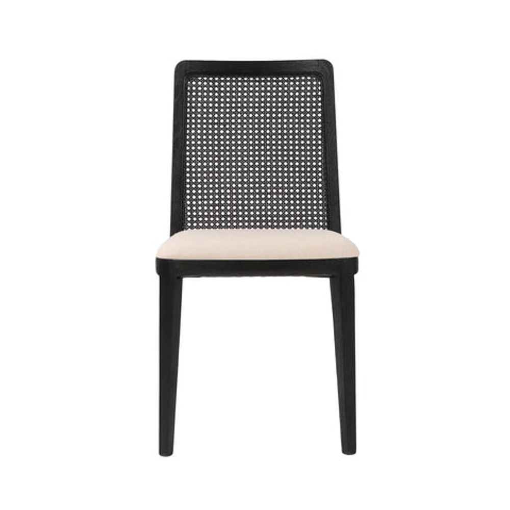 Cane Dining Chair - Oyster Linen