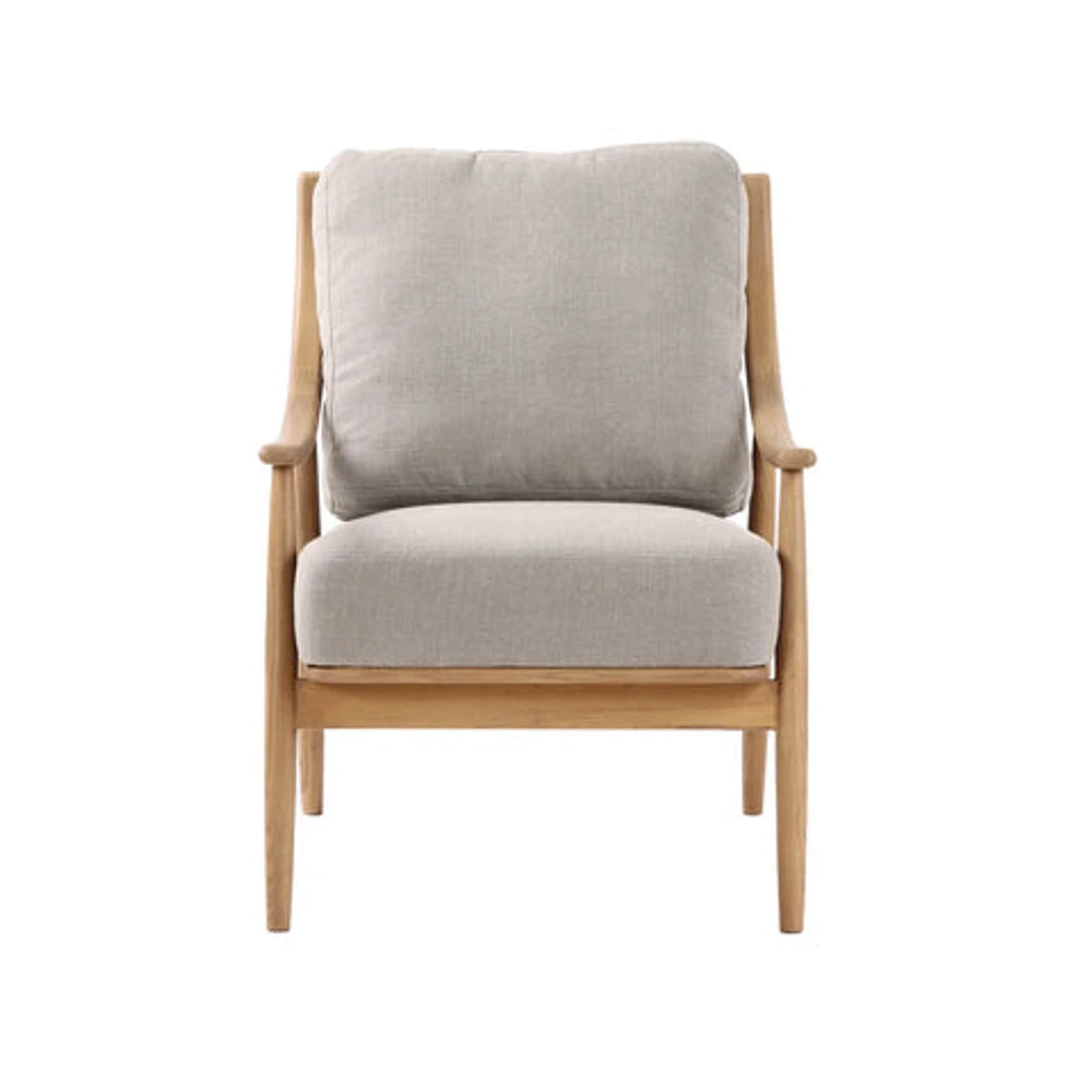 Kinsley Club Chair - Light Linen Cushions / Natural Frame