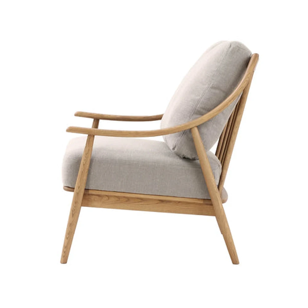 Kinsley Club Chair - Light Linen Cushions / Natural Frame