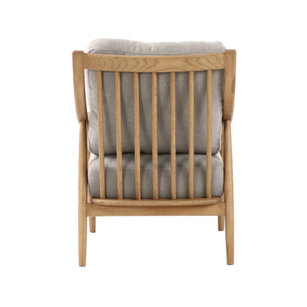 Kinsley Club Chair - Light Linen Cushions / Natural Frame