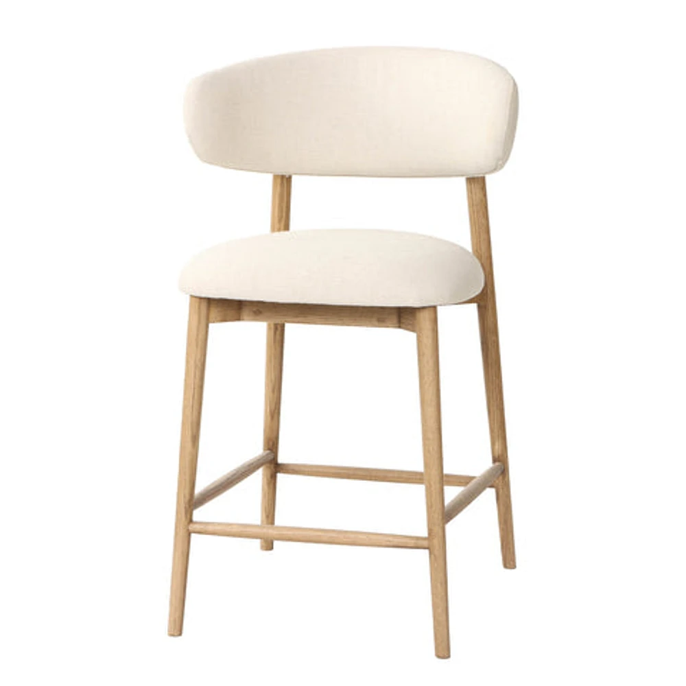 Jakarta Counter Stool with Back - Walnut/Natural Woven Seat