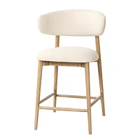 Jakarta Counter Stool with Back - Walnut/Natural Woven Seat