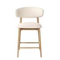 Jakarta Counter Stool with Back - Walnut/Natural Woven Seat