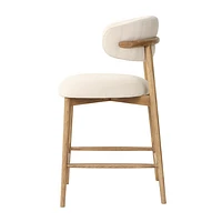 Jakarta Counter Stool with Back - Walnut/Natural Woven Seat