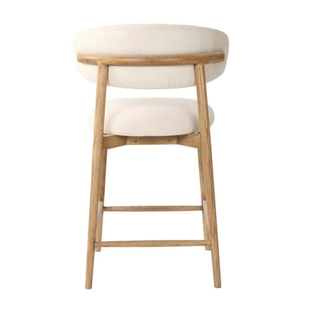 Jakarta Counter Stool with Back - Walnut/Natural Woven Seat