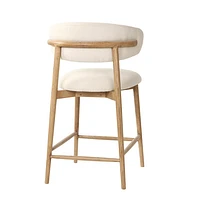 Jakarta Counter Stool with Back - Walnut/Natural Woven Seat