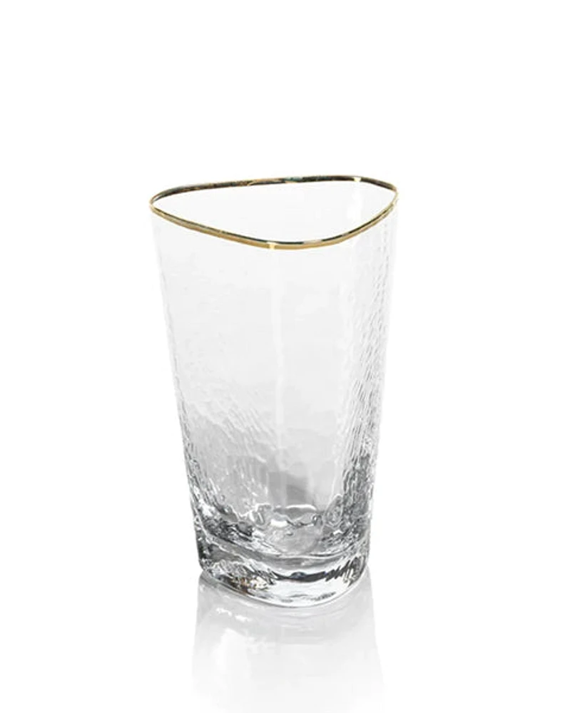 Aperitivo Triangular Glass Clear w/ Gold Rim