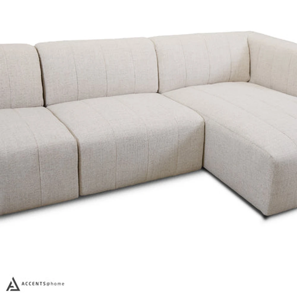 Lauriston Premium Fabric 3 PCs Sectional - Monique Beige
