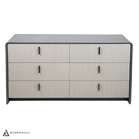 Yulie 6 Drawer Double Dresser - Glossy White - Greater Vancouver Furniture