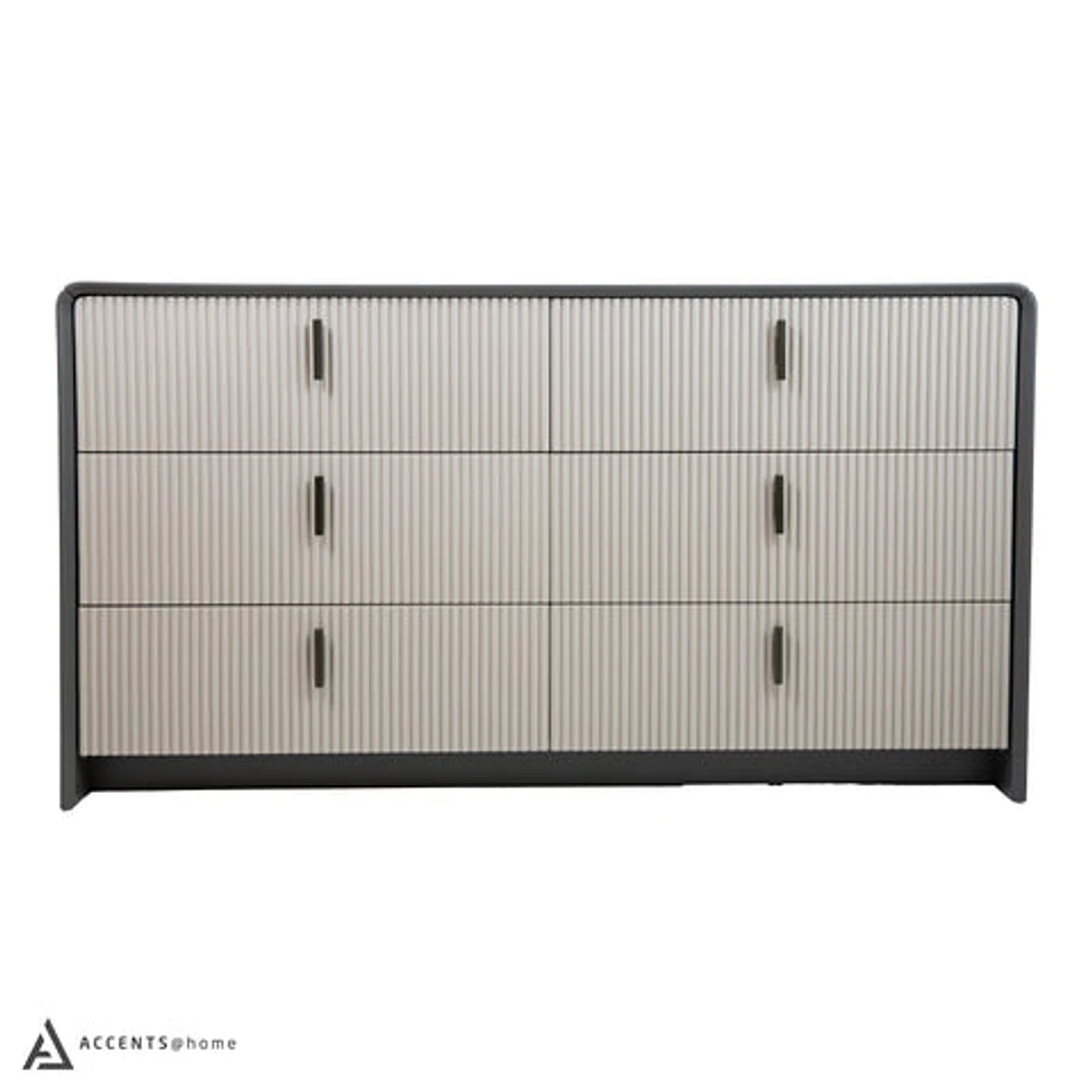 Yulie 6 Drawer Double Dresser - Glossy White - Greater Vancouver Furniture