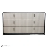 Yulie 6 Drawer Double Dresser - Glossy White - Greater Vancouver Furniture