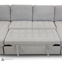 Solene U-shaped Media Sleeper Sectional - Thora Stone