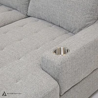 Solene U-shaped Media Sleeper Sectional - Thora Stone