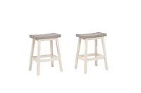 Stilla Solid Wood Saddle Counter Stool