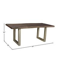 TAJ Large Dining Table - Vinegar Matte Top/ U Tube Metal Base