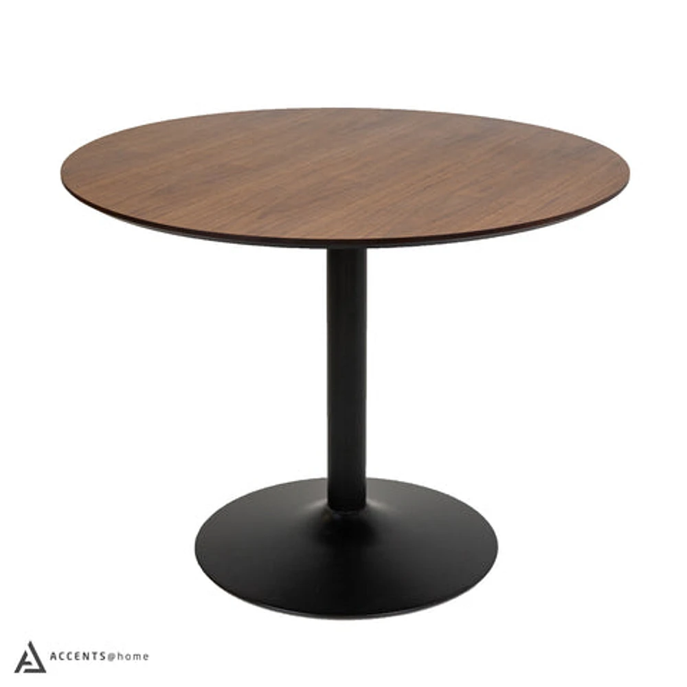 Clora Round Dining Table Walnut And Black 40" - Greater Vancouver Furniture