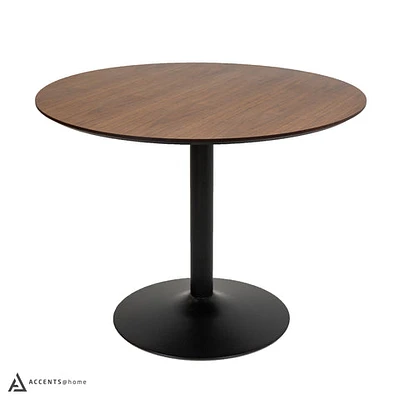 Clora Round Dining Table Walnut And Black 40" - Greater Vancouver Furniture