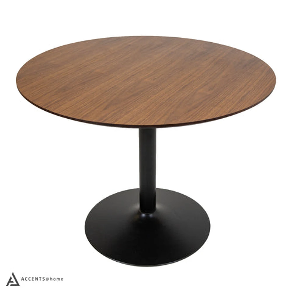 Clora Round Dining Table Walnut And Black 40" - Greater Vancouver Furniture