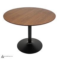 Clora Round Dining Table Walnut And Black 40" - Greater Vancouver Furniture