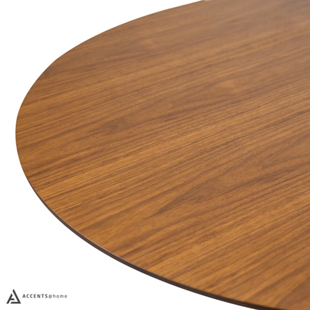 Clora Round Dining Table Walnut And Black 40" - Greater Vancouver Furniture