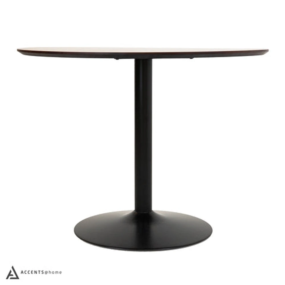 Clora Round Dining Table Walnut And Black 40" - Greater Vancouver Furniture