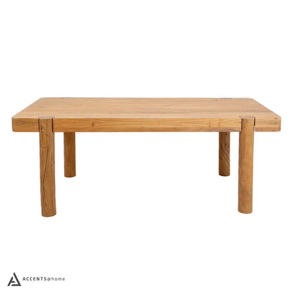 Haini Acacia Wood Round Leg Dining Table