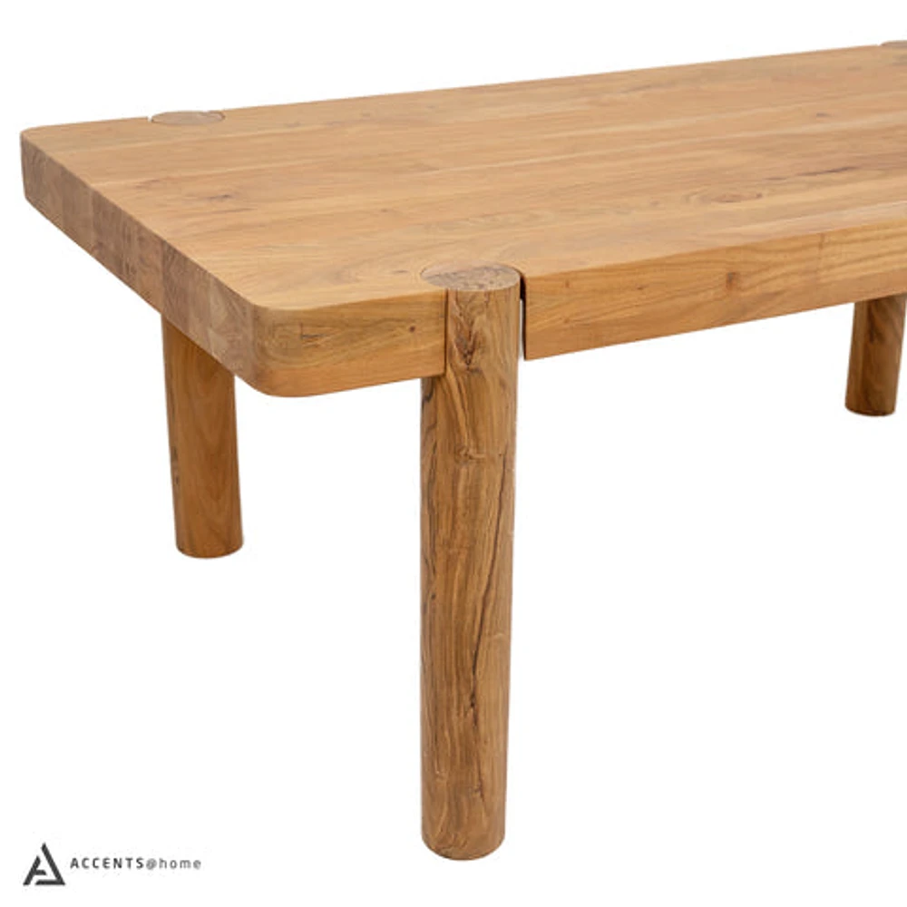 Haini Acacia Wood Round Leg Dining Table