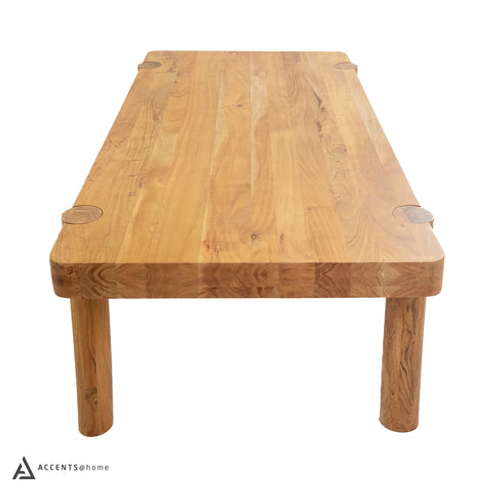 Haini Acacia Wood Round Leg Dining Table