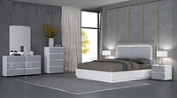 Haven Two Tone Glossy King Bed With LED