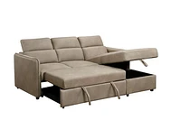 Renato Premium Fabric Sleeper Sectional - Steam Grey