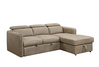 Renato Premium Fabric Sleeper Sectional - Steam Grey