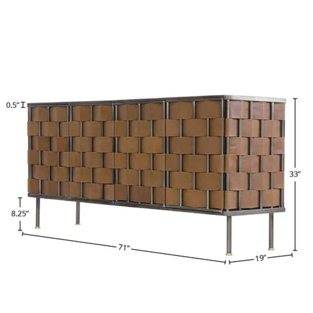 Bishop Sideboard - Brown Leather