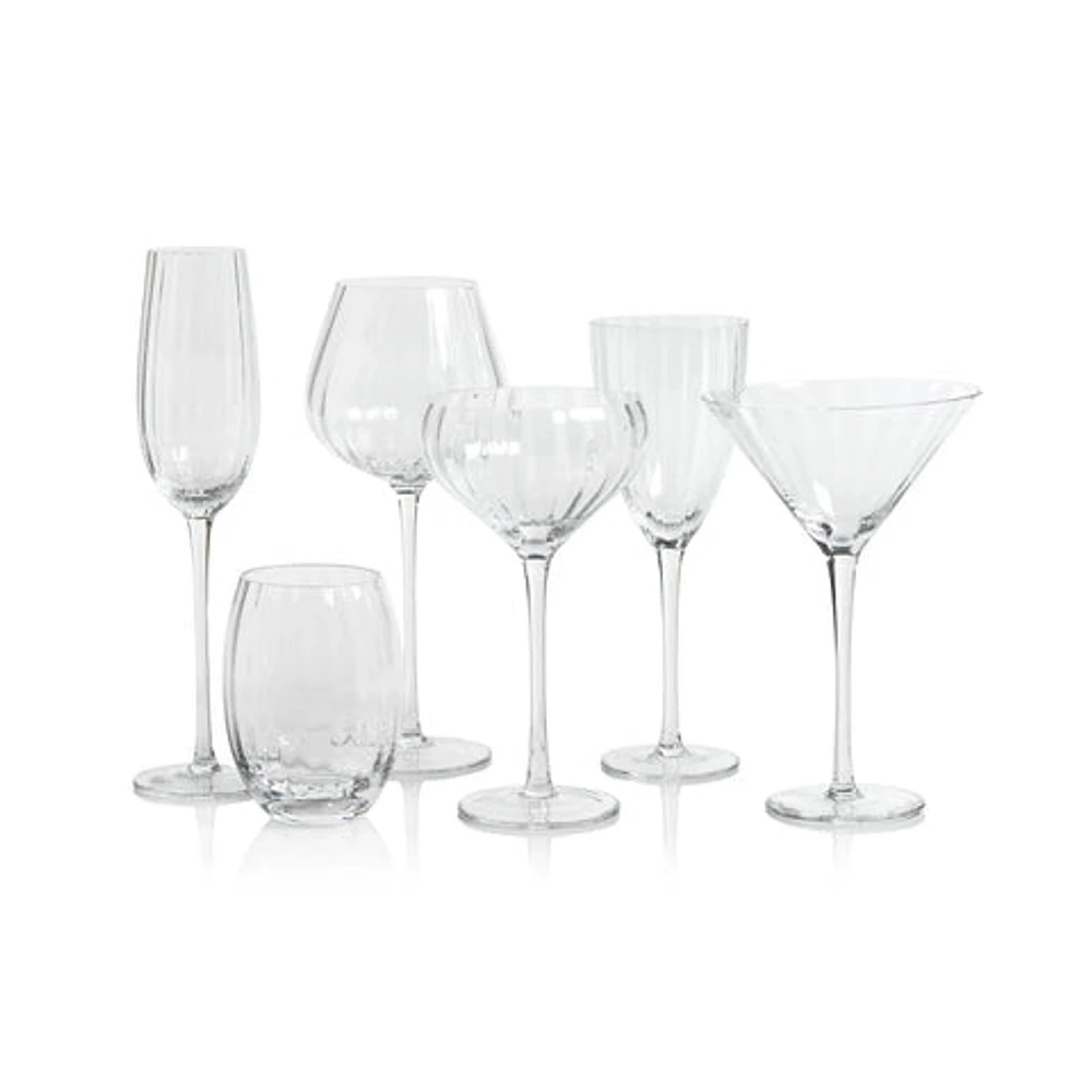 Madeleine Optic Glassware - Clear - Red Wine Glass