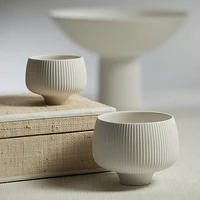 Ridged Condiment Bowl - Matt White