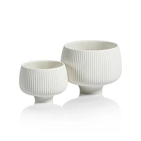 Ridged Condiment Bowl - Matt White