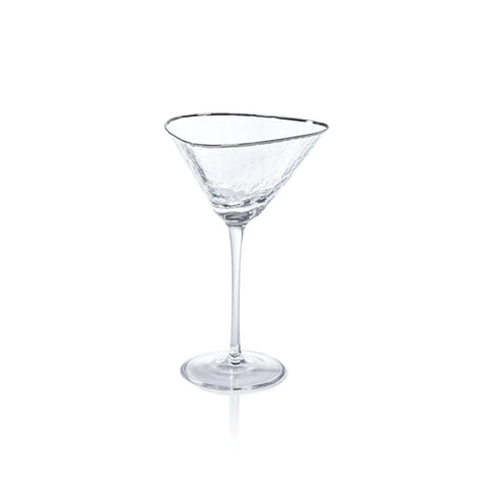 Aperitivo Triangular Double Old Fashioned Glass - Clear with Platinum