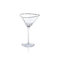 Aperitivo Triangular Double Old Fashioned Glass - Clear with Platinum