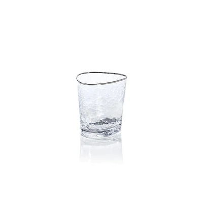 Aperitivo Triangular Double Old Fashioned Glass - Clear with Platinum