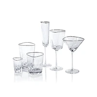 Aperitivo Triangular Double Old Fashioned Glass - Clear with Platinum