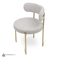 Ronda Boucle Fabric Dining Chair Brushed Brass