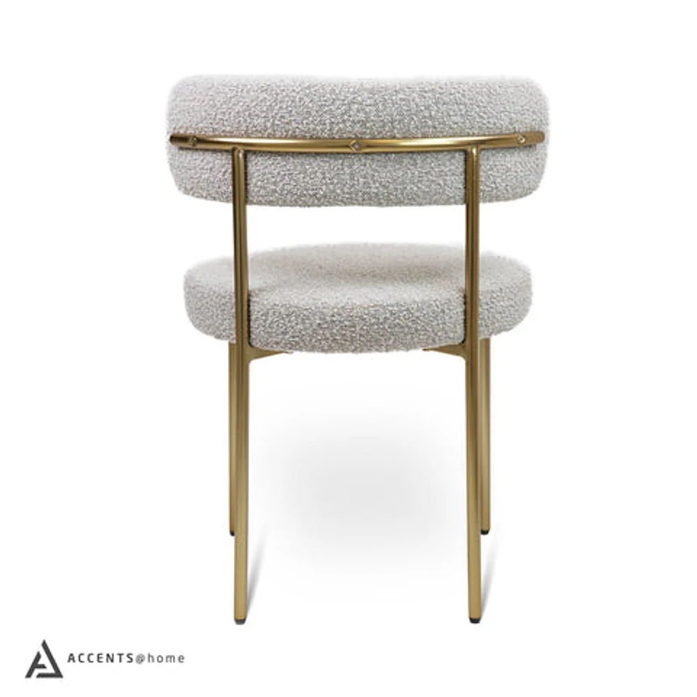 Ronda Boucle Fabric Dining Chair Brushed Brass