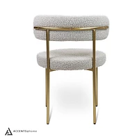 Ronda Boucle Fabric Dining Chair Brushed Brass