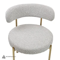 Ronda Boucle Fabric Dining Chair Brushed Brass