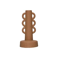 Stoneware Taper Holder w/ Handles, Sand Finish