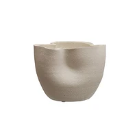 Stoneware Ruffled Planter, Reactive Glaze