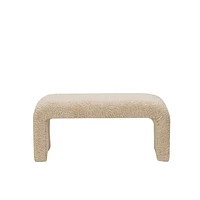 FLOOR MODEL Boucle Fabric Upholstered Waterfall Bench