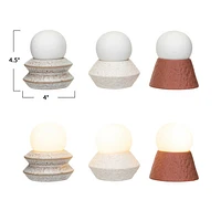 Stoneware LED Orb Light Set w/ Stand